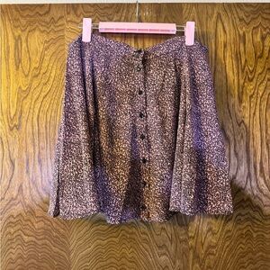 Urban Outfitters Pink Leopard Print Button-Front Mini Skirt
